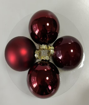 Glass Christmas balls, plain , 20pcs